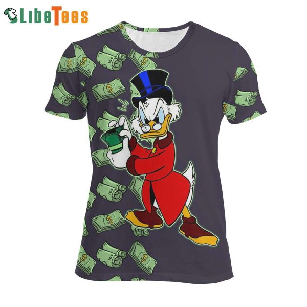 Donald Duck Counting Money Disney 3D T-shirt, Gifts For Disney Lovers