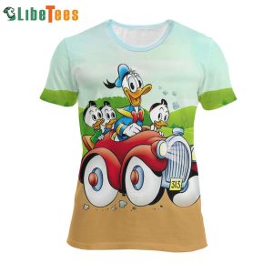 Donald Duck Drive A Car Disney 3D T-shirt, Gifts For Disney Lovers