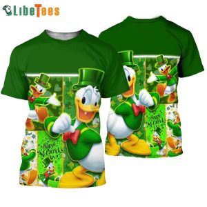 Donald Duck Green Lucky Disney 3D T-shirt, Gifts For Disney Lovers