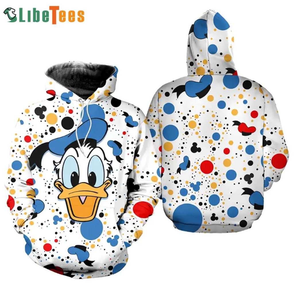 Donald Duck Polkadot Pattern Disney 3D Hoodie