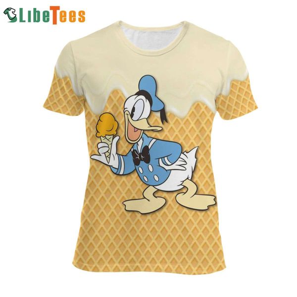 Donald Duck With Ice Cream 3D T-shirt, Gifts For Disney Lovers