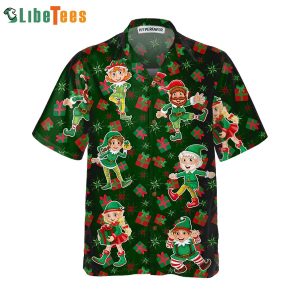 Elf Xmas Party, Mens Christmas Hawaiian Shirt