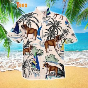 English Bulldog Summer Beach Hawaiian Shirt, Dog Hawaiian Shirt