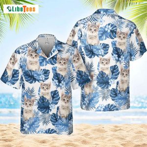 Floral Summer Cat, Cat Hawaiian Shirt