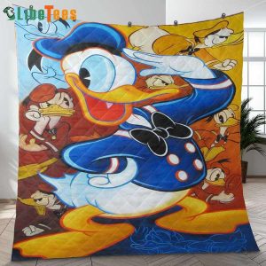 Funny Face Donald Duck Mickey Mouse Quilt Blanket, Gifts For Disney Lovers