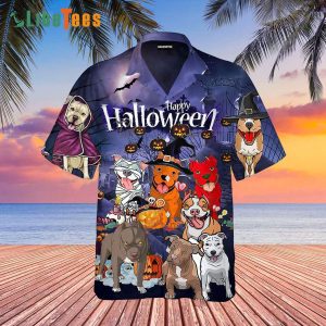 Funny Pitbull Halloween Hawaiian Shirt, Dog Hawaiian Shirt