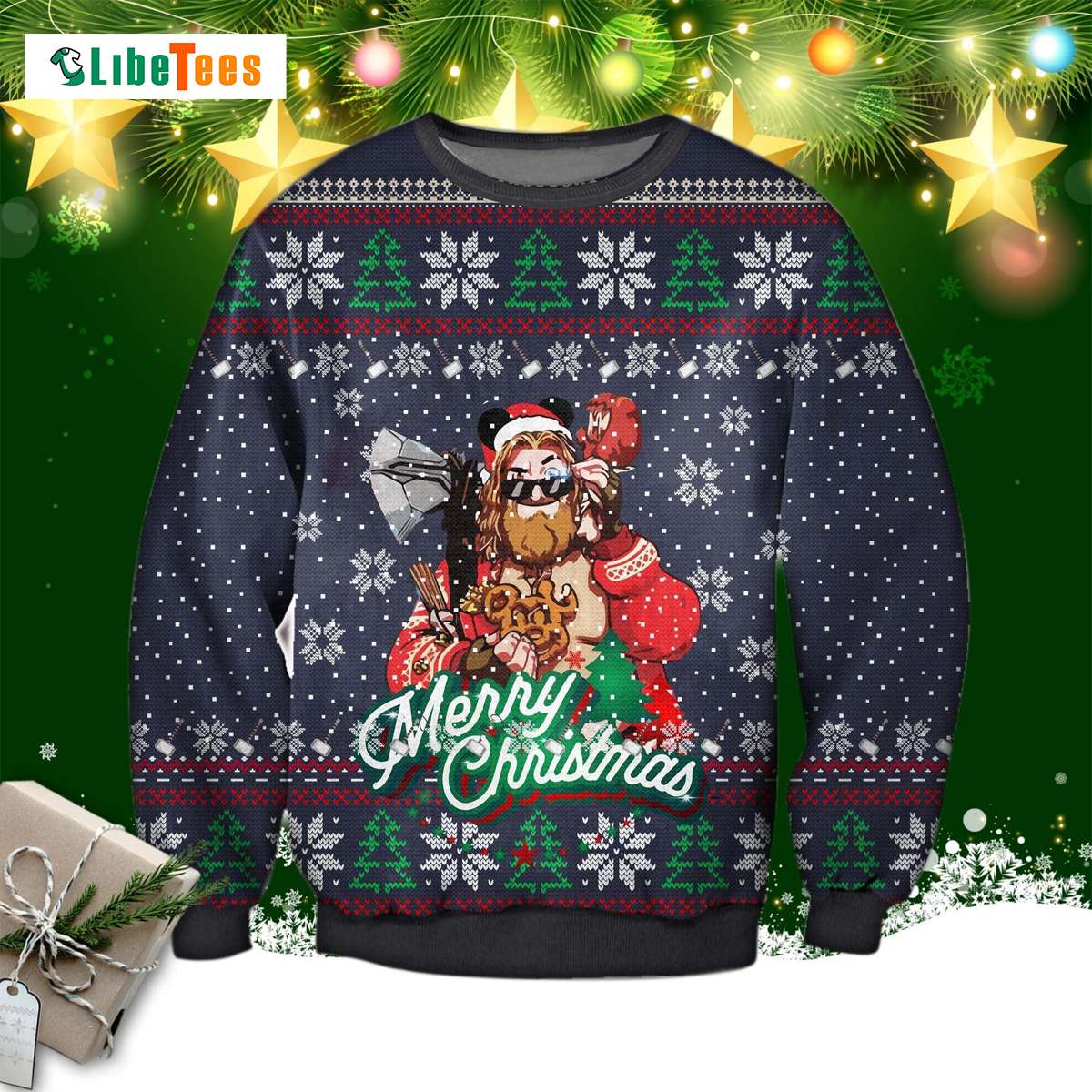 Funny Thor God Of Thunder Marvel Ugly Christmas Sweater - Perfect Gifts For  Your Loved Ones