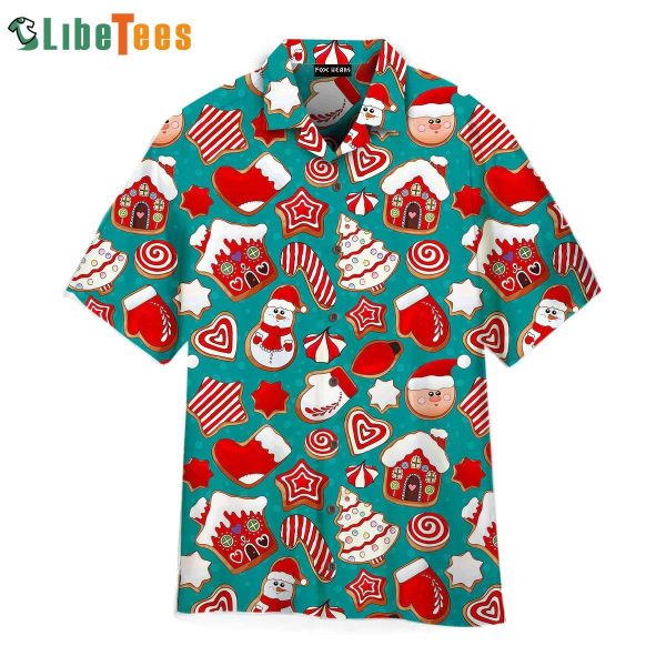 Gingerbread Cookies Christmas Sweets, Xmas Hawaiian Shirt