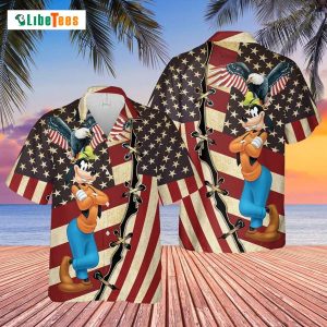 Goofy Dog Disney US Flag Patriot Day, Disney Hawaiian Shirt
