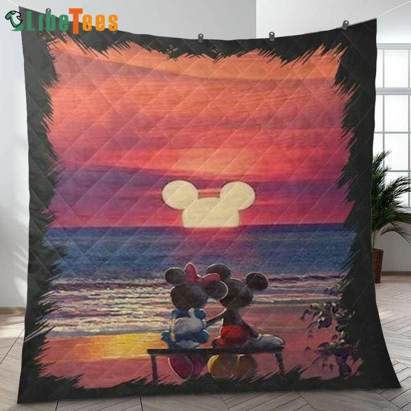 Happy Valentine’s Day Sweet Love Of Mickey Couple, Disney Quilt Blanket, Gifts For Disney Lovers