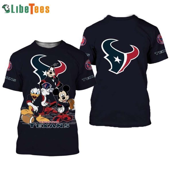 Houston Texans Mickey Mouse And Friends Disney 3D T-shirt, Gifts For Disney Lovers