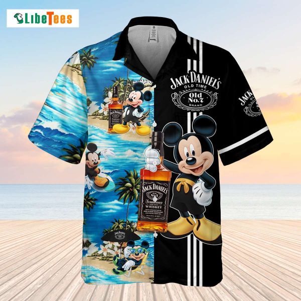 Jack Daniels Mickey Mouse, Disney Hawaiian Shirt