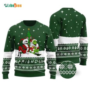 Jack Skellington And Grinch Xmas, Grinch Ugly Christmas Sweater
