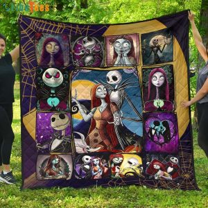 Jack Sally The Nightmare Before Christmas Disney Quilt Blanket, Gifts For Disney Lovers