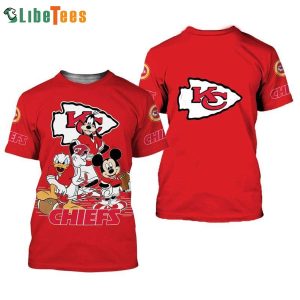 Kansas City Chiefs Mickey Mouse And Friends Disney 3D T-shirt, Gifts For Disney Lovers