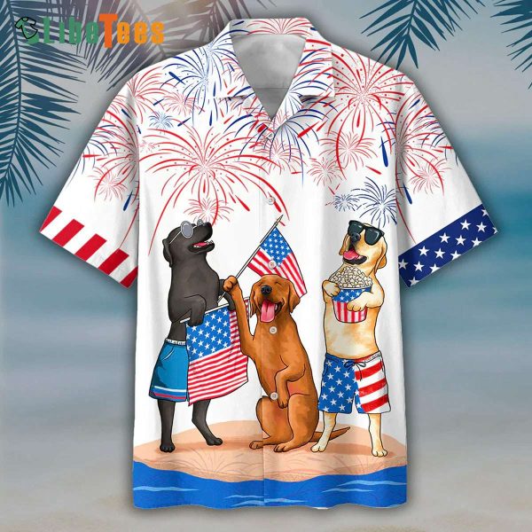 Labrador Independence Day Hawaiian Shirt, Dog Hawaiian Shirt