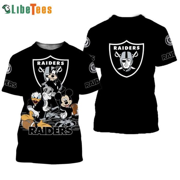 Las Vegas Raiders Mickey Mouse And Friends Disney 3D T-shirt, Gifts For Disney Lovers