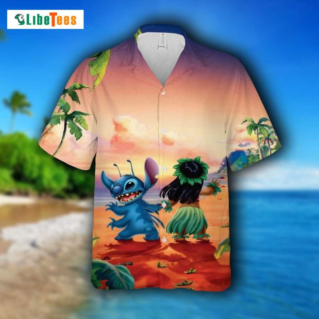 Lilo And Stitch Sunset Hawaiian Shirt