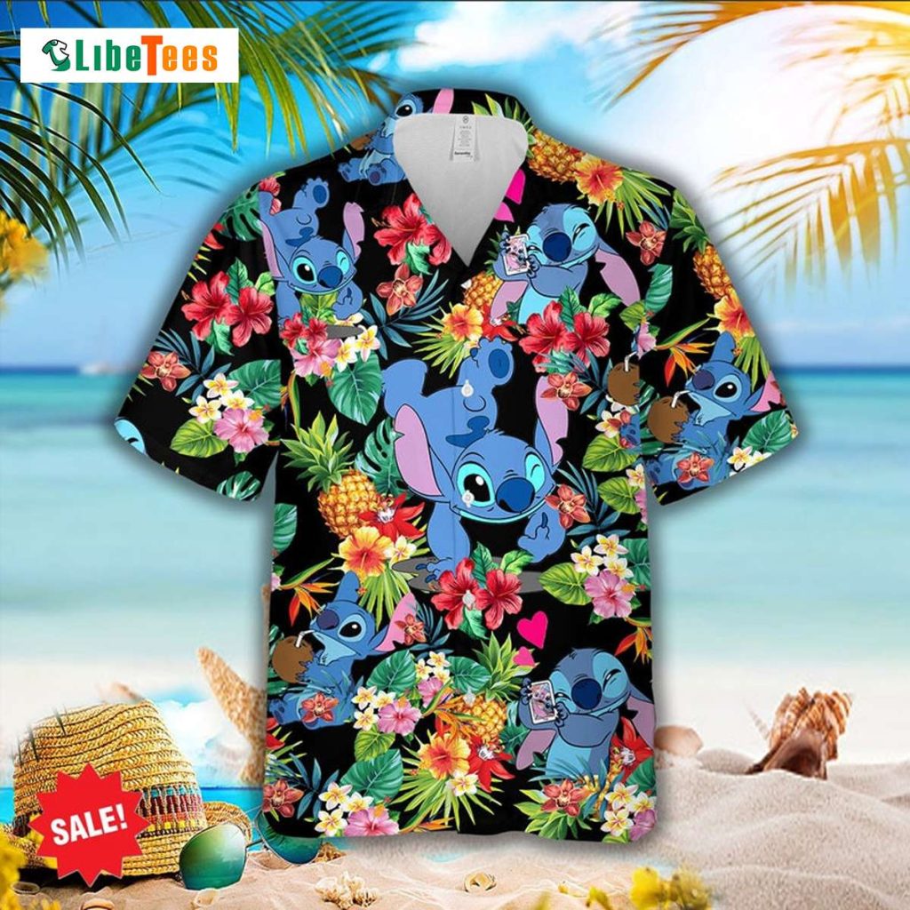 Surprised Stitch Cartoon Graphics Tropical, Lilo And Stitch Hawaiian ...