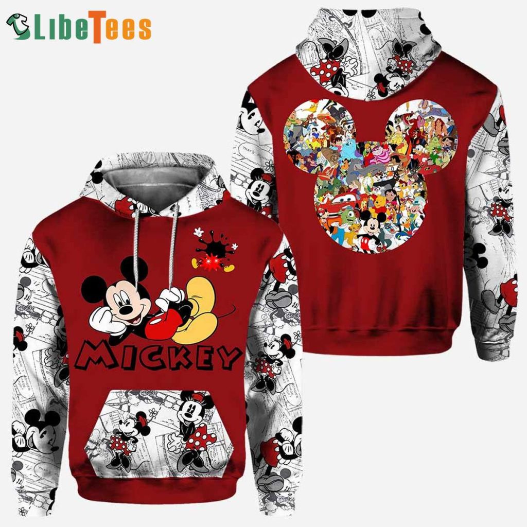 Magic Word Mickey Mouse Pattern Disney 3D Hoodie