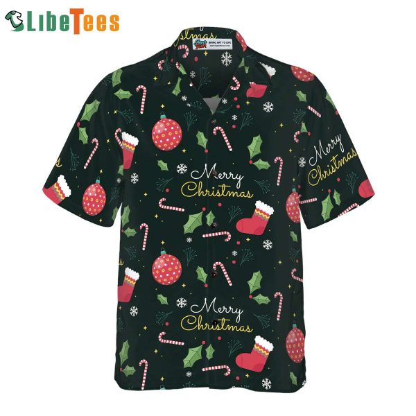 Merry Christmas Pattern Shirt, Xmas Hawaiian Shirt