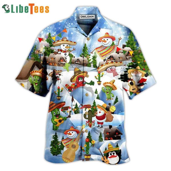 Mexican Snowman Say Merry Christmas, Xmas Hawaiian Shirt