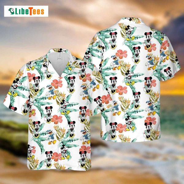 Mickey Minnie Donald Vacation Tropical Hibiscus, Tropical Hawaiian Shirt