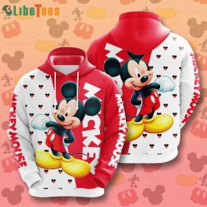 Mickey Mouse Pattern Disney 3D Hoodie, Gifts For Disney Lovers