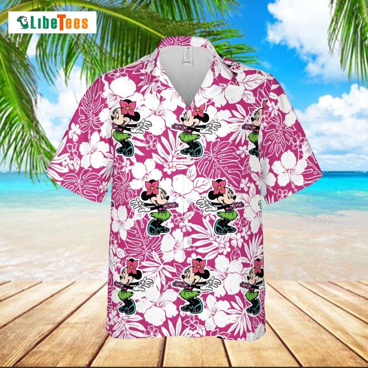Minnie Mouse Floral Pattern Hawaiian Shirt, Cute Hawaiian Shirts