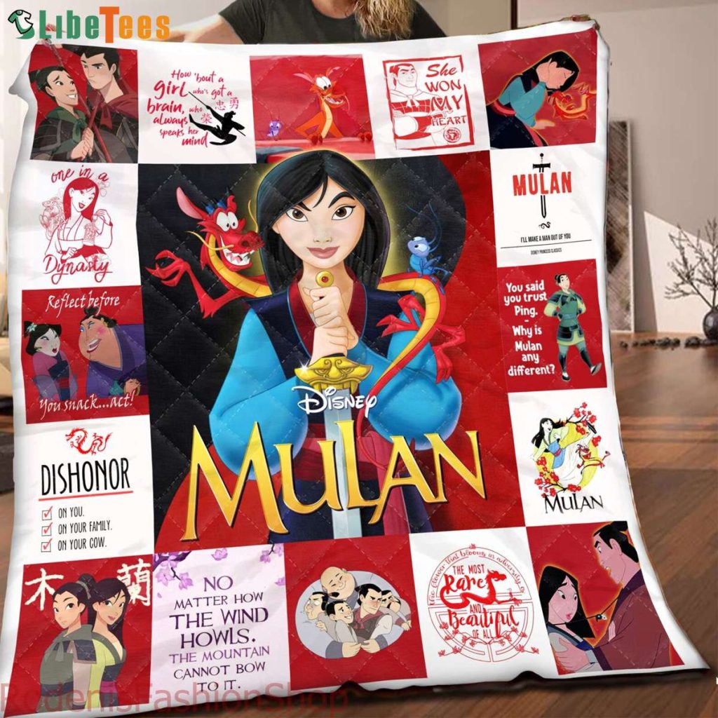 Mulan 02 Movies Disney Quilt Blanket, Gifts For Disney Lovers
