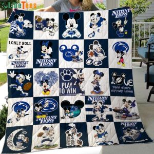 Penn State Nittany Lions Disney Quilt Blanket, Gifts For Disney Lovers
