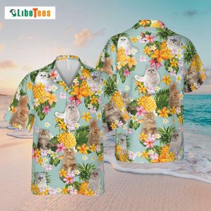 Persian Cats Yellow Pineapple, Cat Hawaiian Shirt