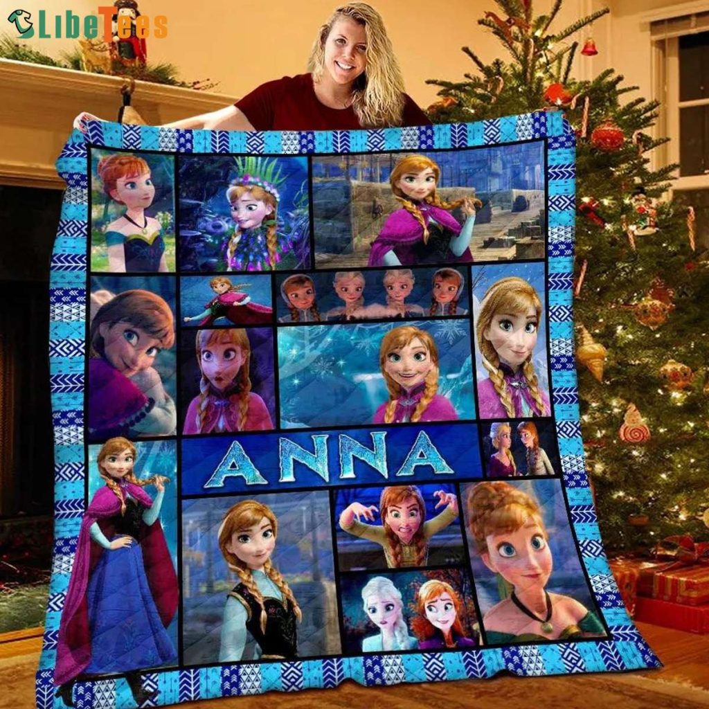 Personalized Anna Frozen Disney Quilt Blanket, Gifts For Disney Lovers