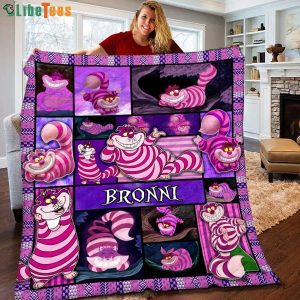 Personalized Cheshire Cat Alice In Wonderland Disney Quilt Blanket, Gifts For Disney Lovers