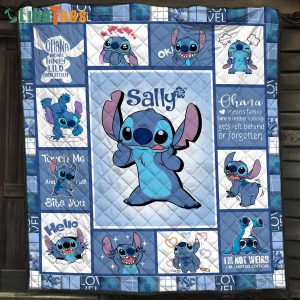 Personalized Custom Name Lilo and Stitch Disney Quilt Blanket, Gifts For Disney Lovers
