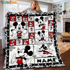 Personalized Custom Name Mickey Mouse Disney Quilt Blanket, Gifts For Disney Lovers