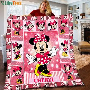 Personalized Minnie Mouse Disney Quilt Blanket, Gifts For Disney Lovers