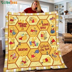 Personalized Pooh And Piglet Disney Quilt Blanket, Gifts For Disney Lovers