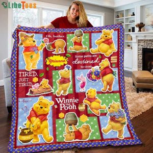 Personalized Pooh Piglet Winnie The Pooh Disney Quilt Blanket, Gifts For Disney Lovers