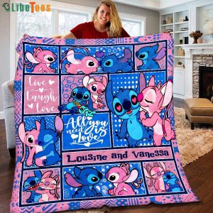 Personalized Stitch Angel, Disney Quilt Blanket, Gifts For Disney Lovers