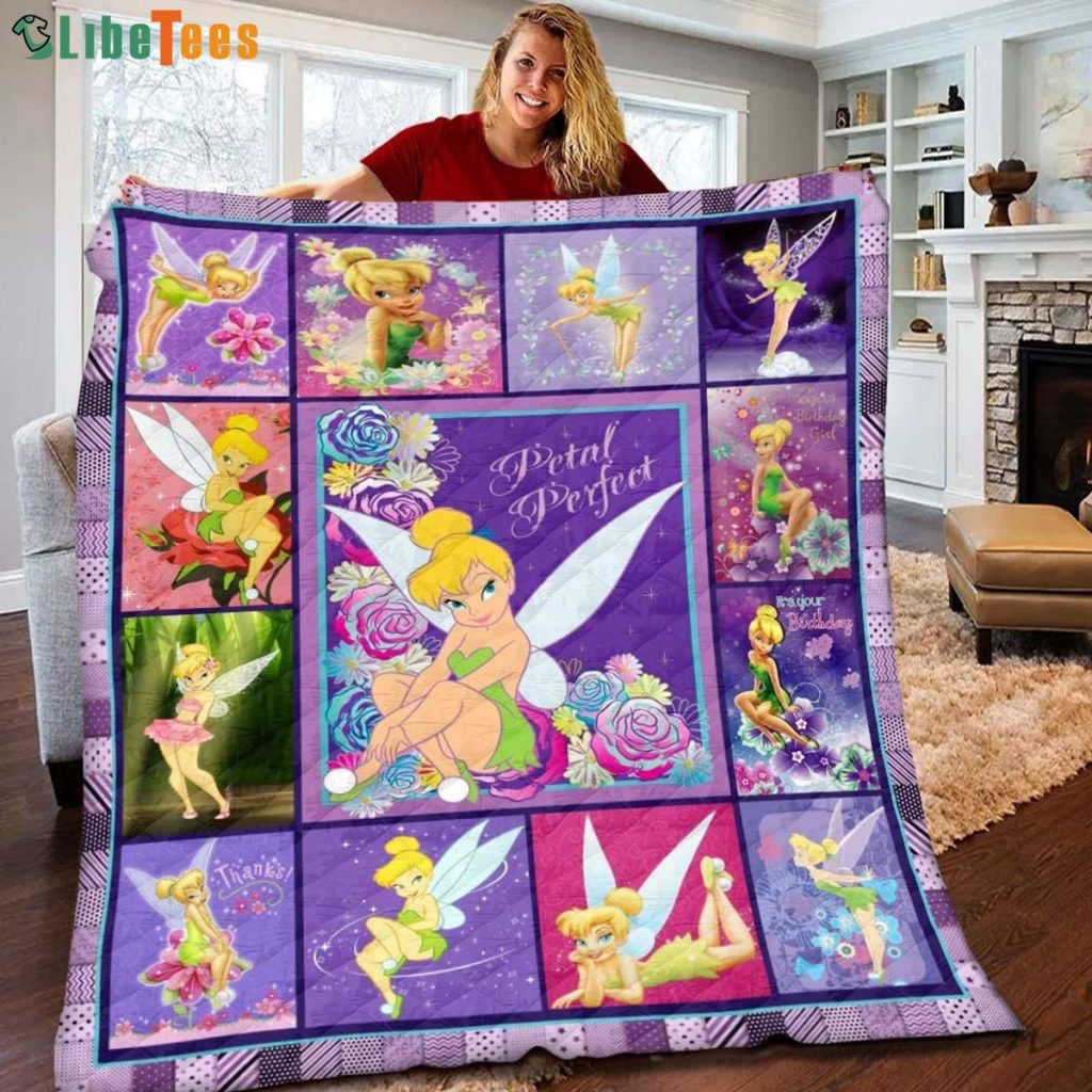 Petal Perfect Tinkerbell Disney Quilt Blanket, Gifts For Disney Lovers