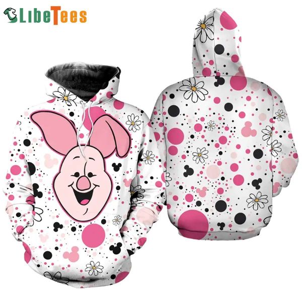 Piglet Polkadot Pattern Disney 3D Hoodie, Gifts For Disney Lovers