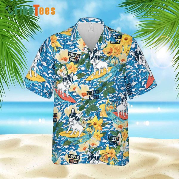 Pugs Surfing Summer Flower, Dog Hawaiian Shirt