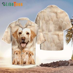 Puppy Retriever Face Shirt, Dog Hawaiian Shirt