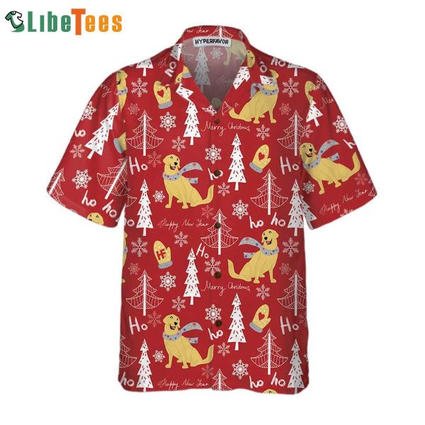 Red Christmas Golden Retriever Hawaiian Shirt, Xmas Hawaiian Shirt