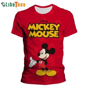 Red Mickey Mouse Disney 3D T-shirt, Gifts For Disney Lovers