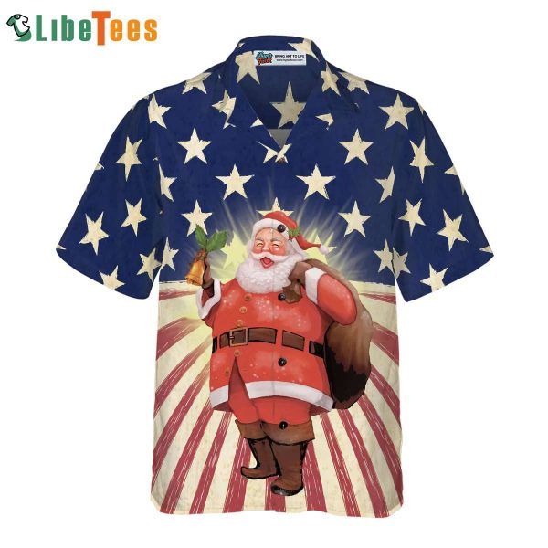 Santa America Hawaiian Shirt, Santa Hawaiian Shirt