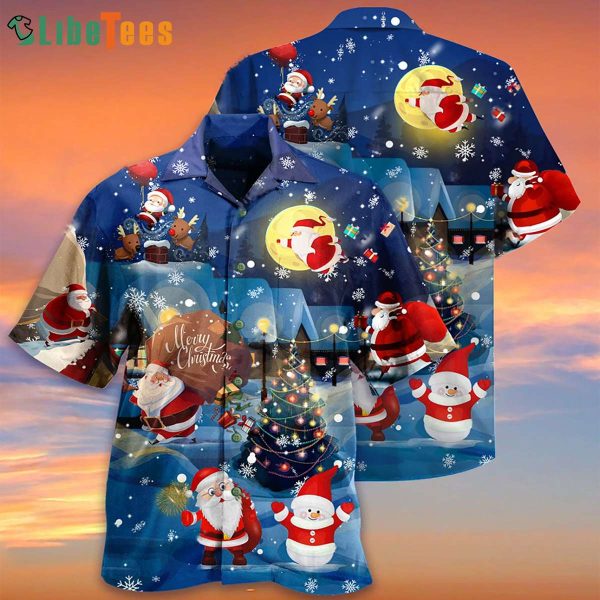 Santa And Gifts Lovely Night, Santa Hawaiian Shirt