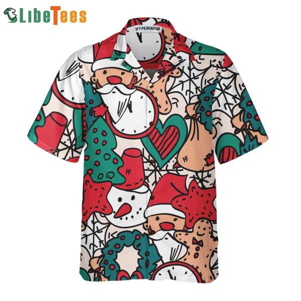 Santa Christmas Pattern, Santa Hawaiian Shirt