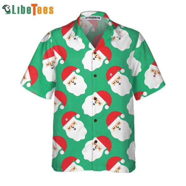 Santa Claus Bright Seamless Pattern Funny Santa Claus Gift, Santa Hawaiian Shirt